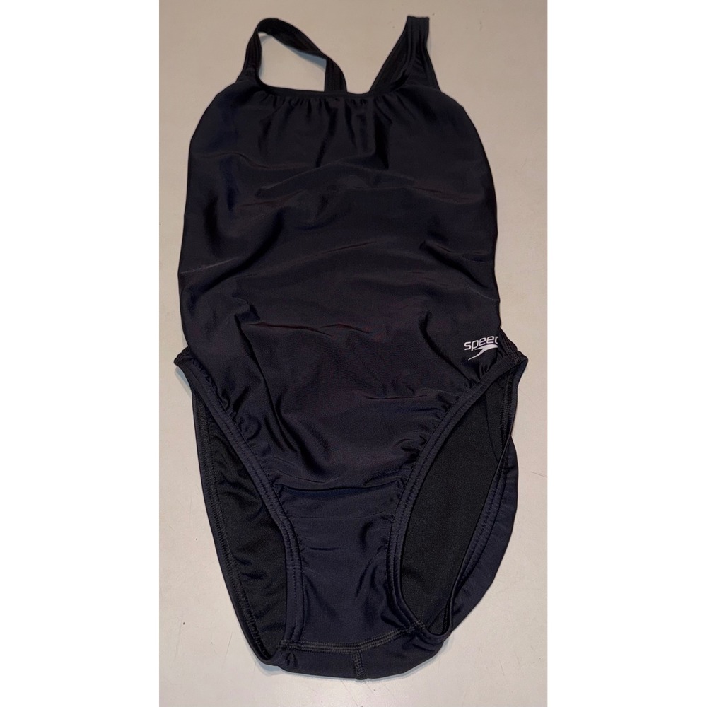 Speedo Pro LT Womens One Piece Swimsuit Black Athletic Year-Round Training 10/36